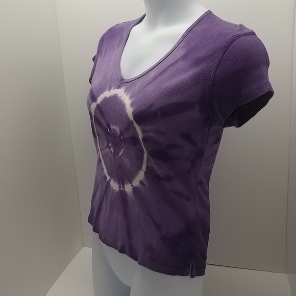 Xhilaration women's junior short sleeve top XL purple tie dye graphic print - Picture 3 of 12